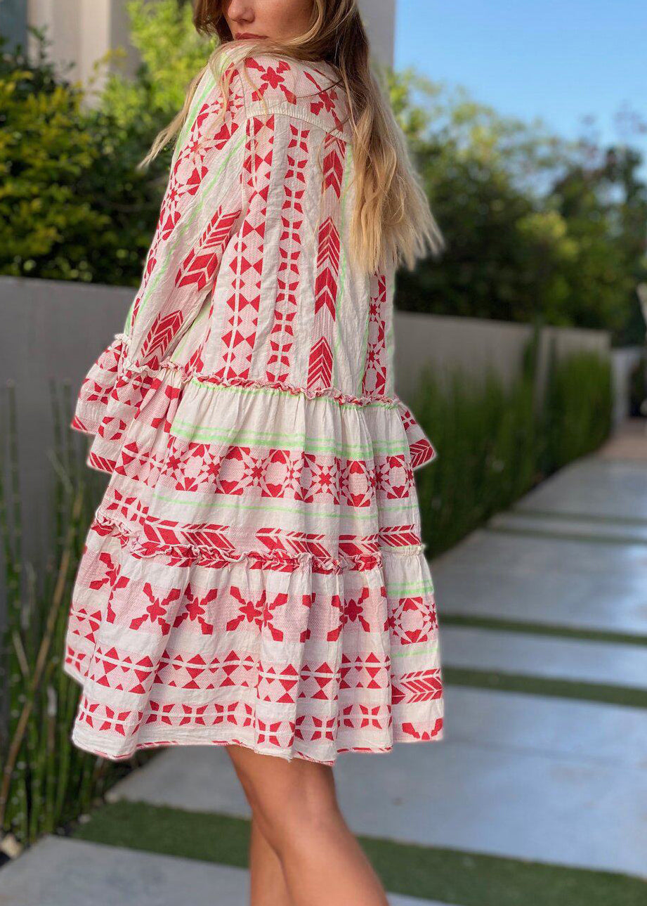 Dames Mini-jurk Oversized Print Plus Maat 3