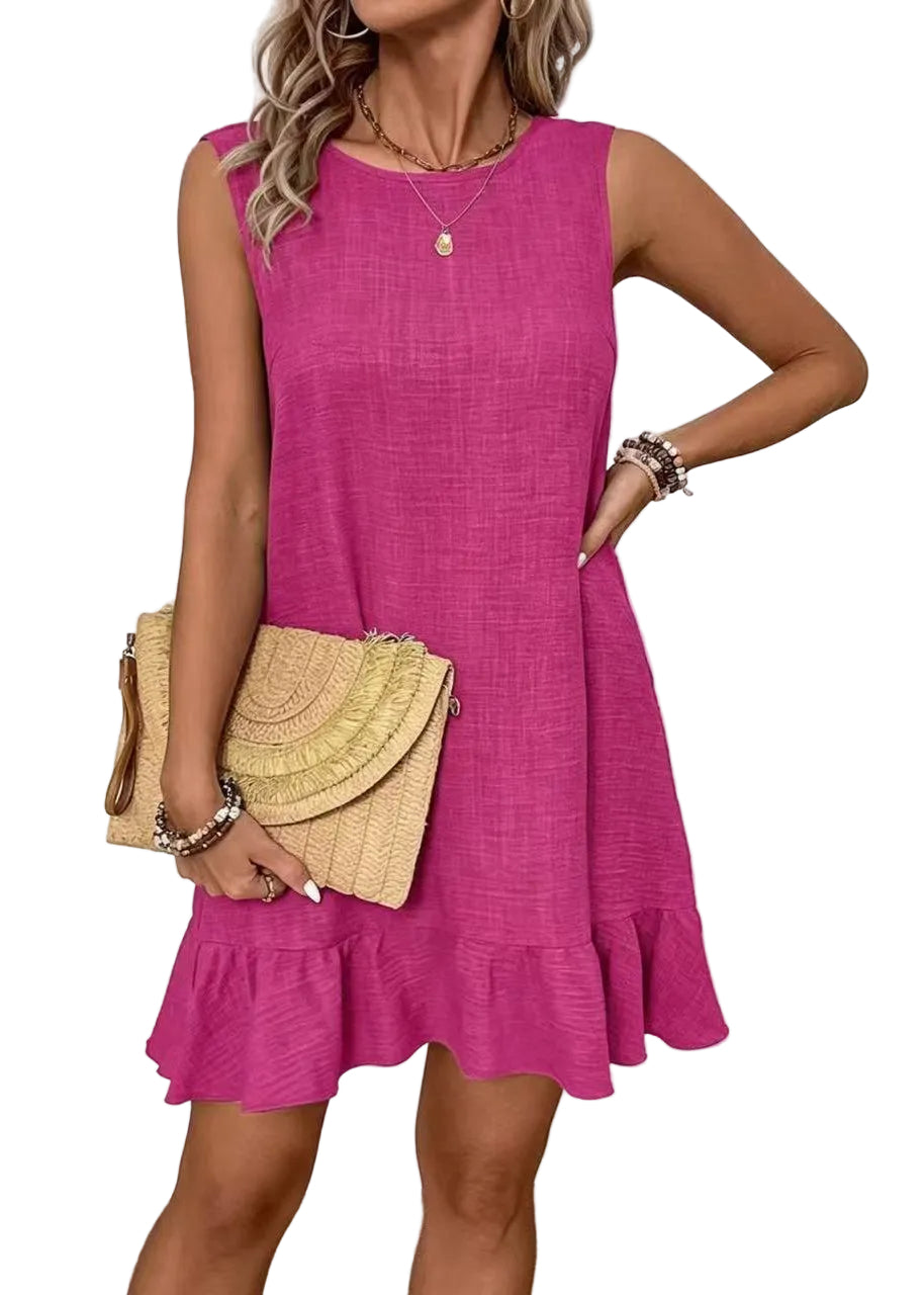 Dames Mini-jurk Oversized Zonder Mouwen 0