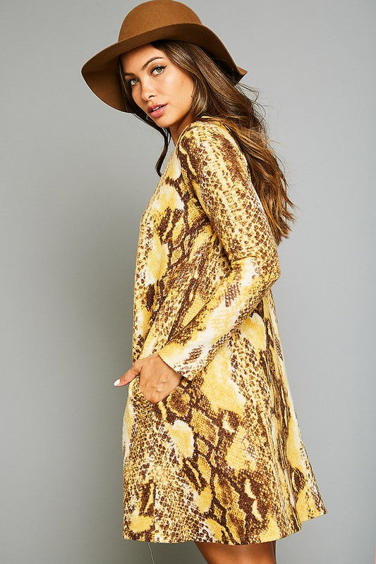 Dames Mini Jurk Dierenprint met Zakjes 2