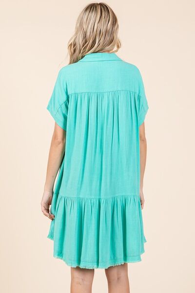 Dames Mini Jurk Met Knopen Katoenmix - Trendy Zomerjurkjes voor Elke Gelegenheid 4