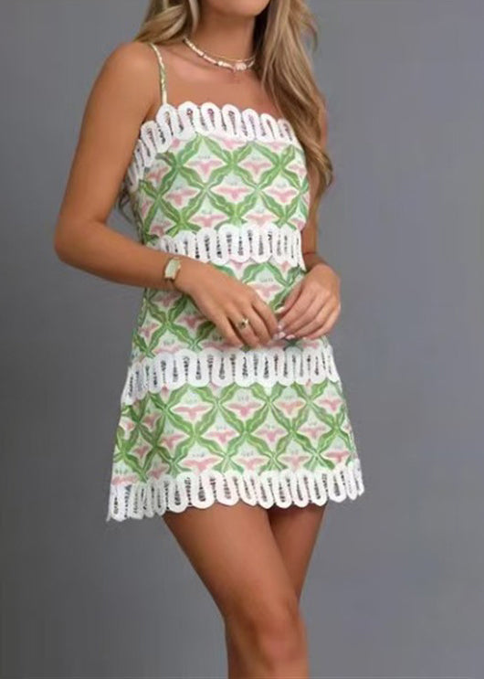Dames Mini Jurk Patchwork Print Zomerstijl 1