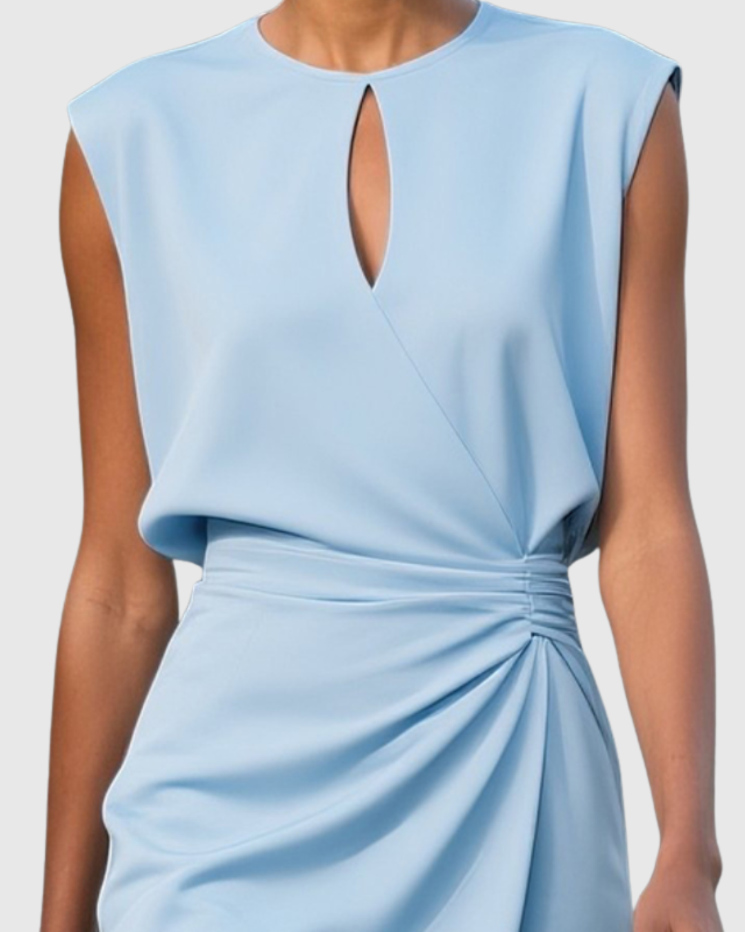 Dames Mouwloze Jurk met Geplooid Detail 2
