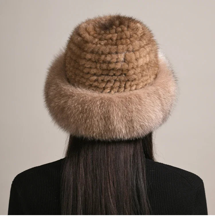 Dames Muts Ronde Kroon met Bontrand voor Koude Winterdagen 2