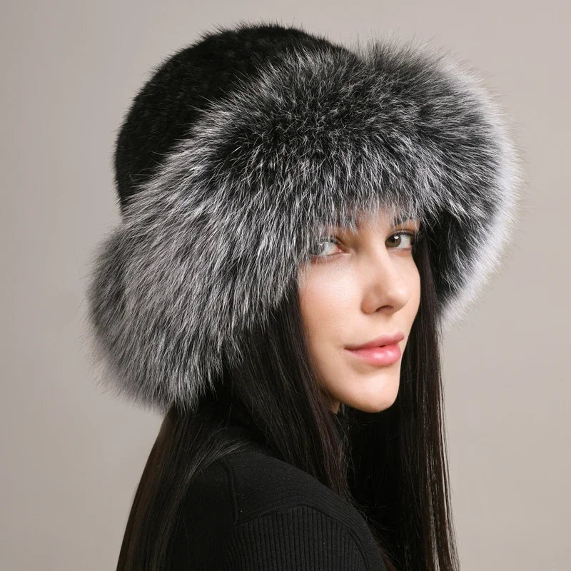 Dames Muts Ronde Kroon met Bontrand voor Koude Winterdagen 3
