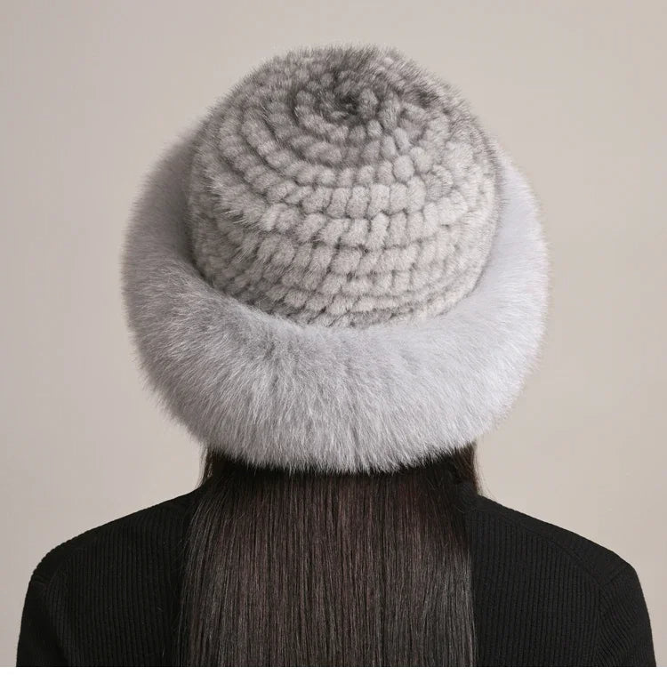 Dames Muts Ronde Kroon met Bontrand voor Koude Winterdagen 8