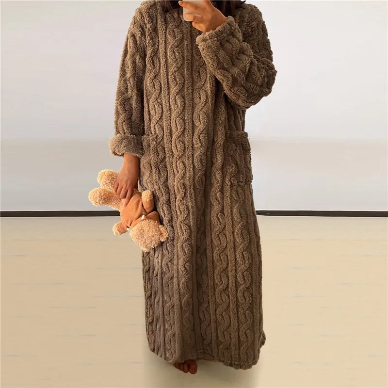 Dames Nachtjapon Lange Mouw Comfortabel en Warm 10