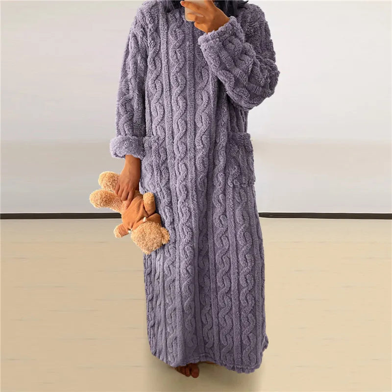 Dames Nachtjapon Lange Mouw Comfortabel en Warm 4