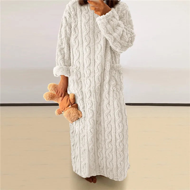 Dames Nachtjapon Lange Mouw Comfortabel en Warm 7