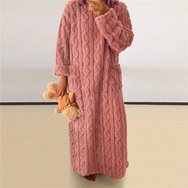 Dames Nachtjapon Lange Mouw Comfortabel en Warm 8