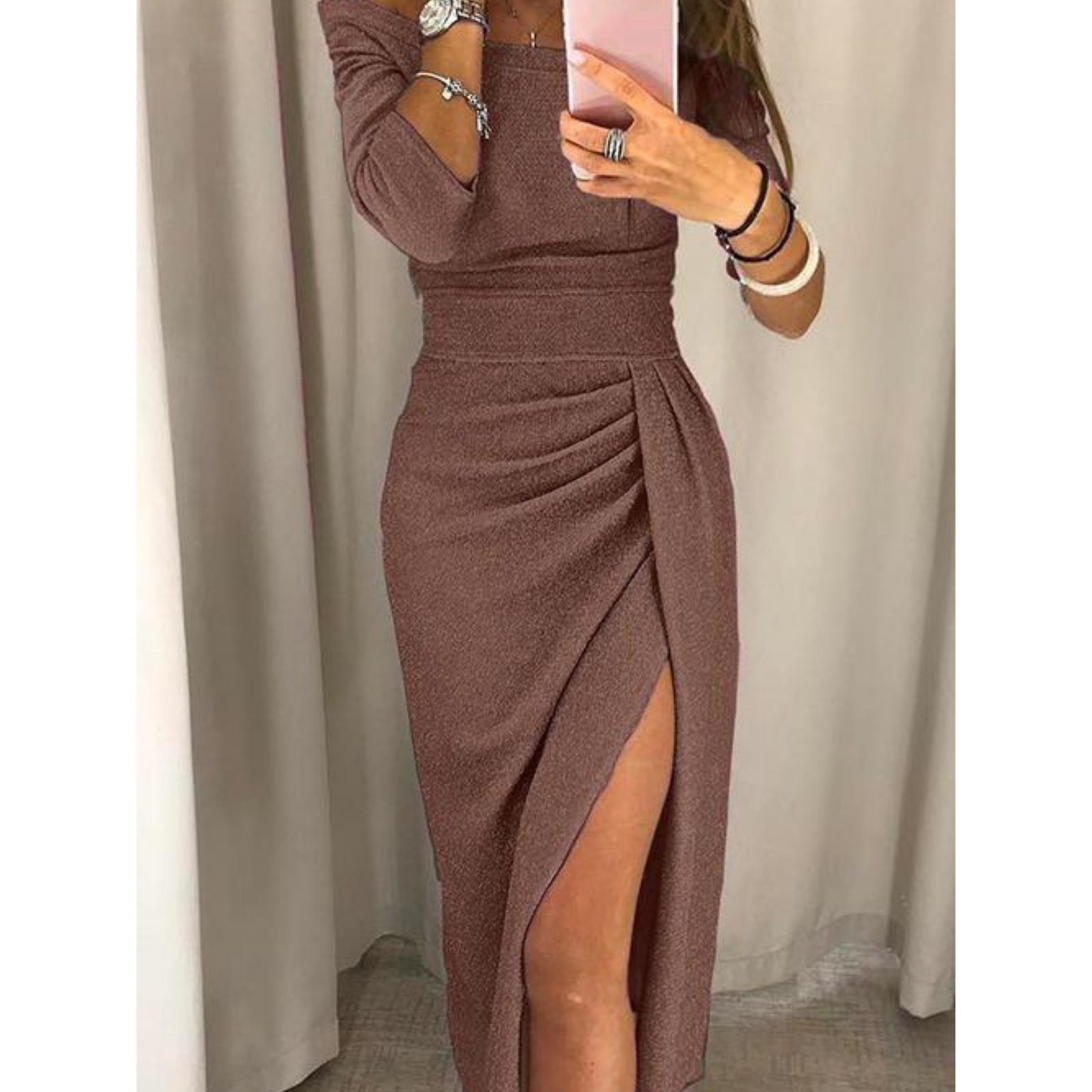 Dames Off-the-Shoulder Jurk Verfijnd 2