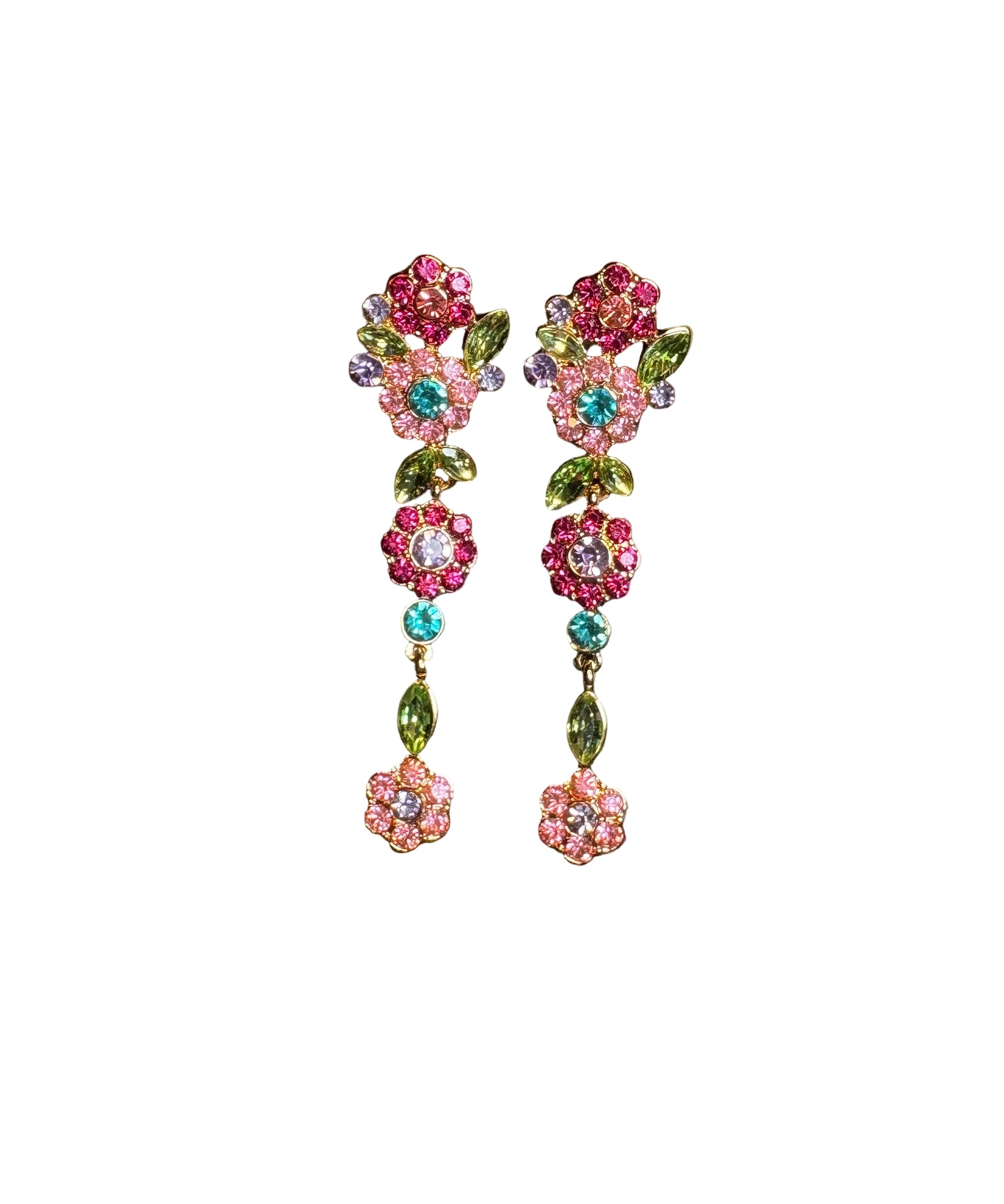 Dames Oorbellen Bloemen Design Regenboogstijl 0