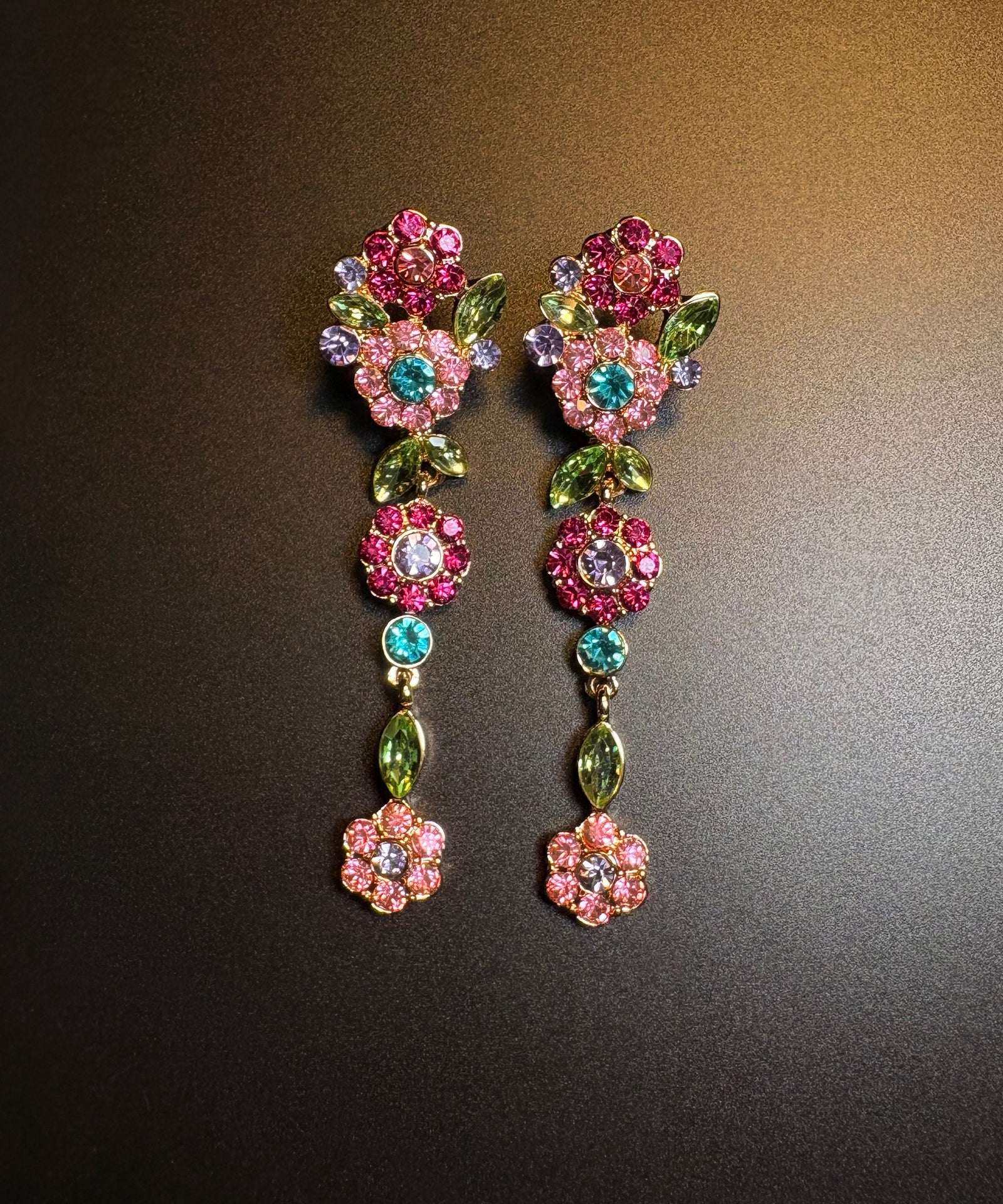 Dames Oorbellen Bloemen Design Regenboogstijl 2