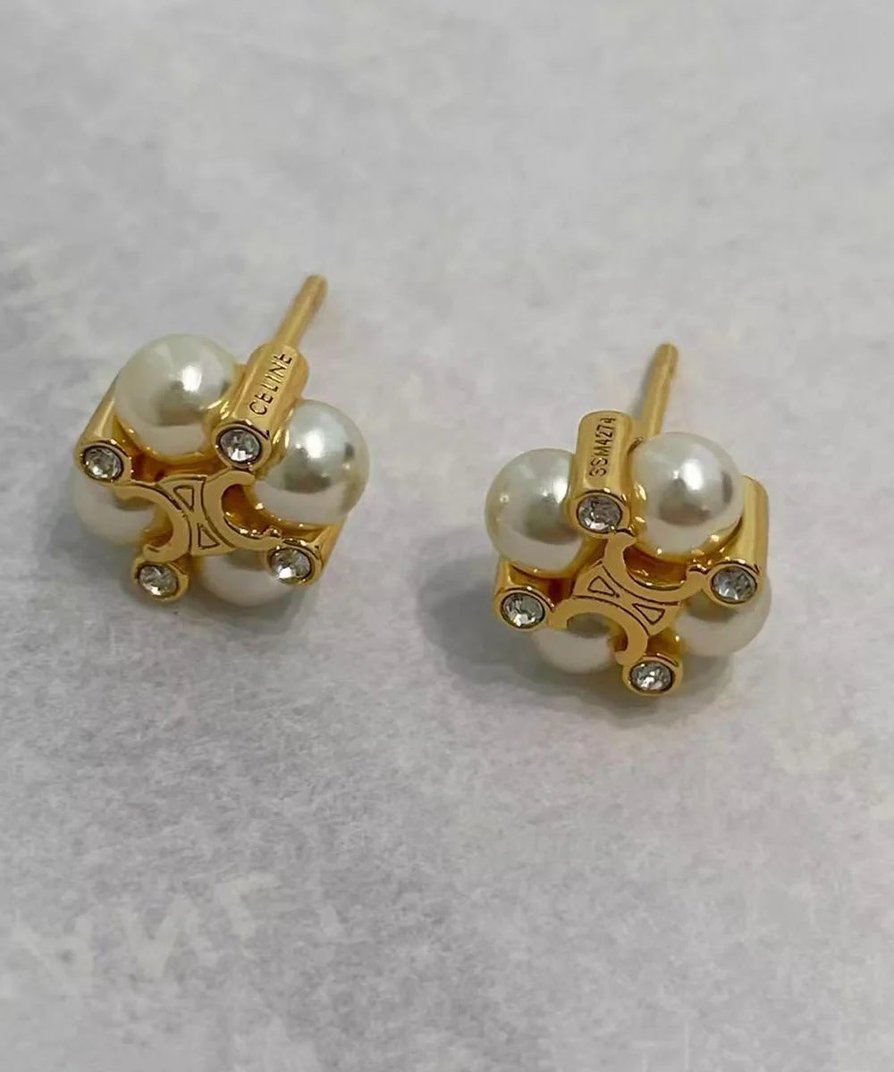 Dames Oorbellen Bloemmotief Met Zirkonia En Parelaccenten 4