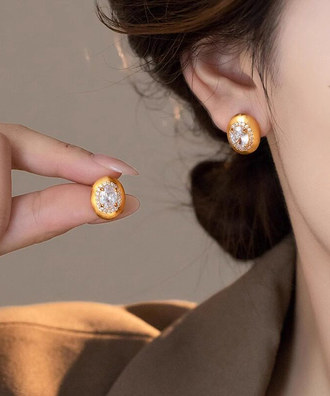 Dames Oorknopjes Met Zirkoon en Uniek Duivenei Design 0
