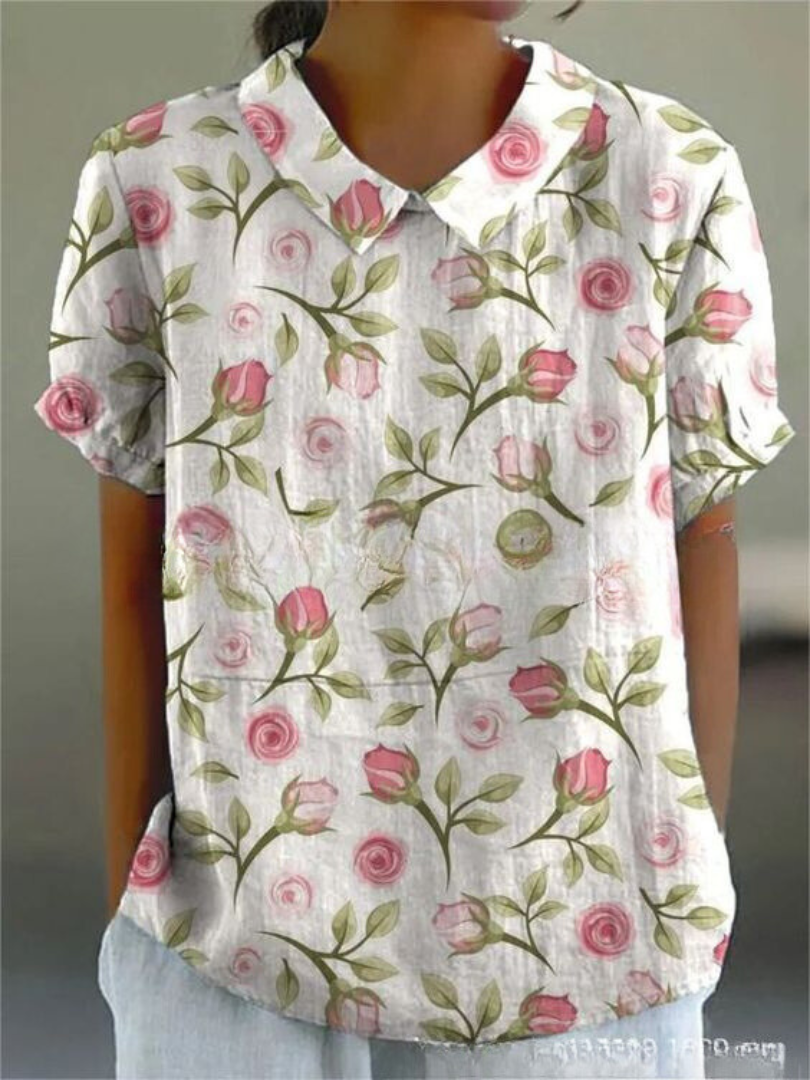 Dames Overhemd Bloemen Casual Stijl 4