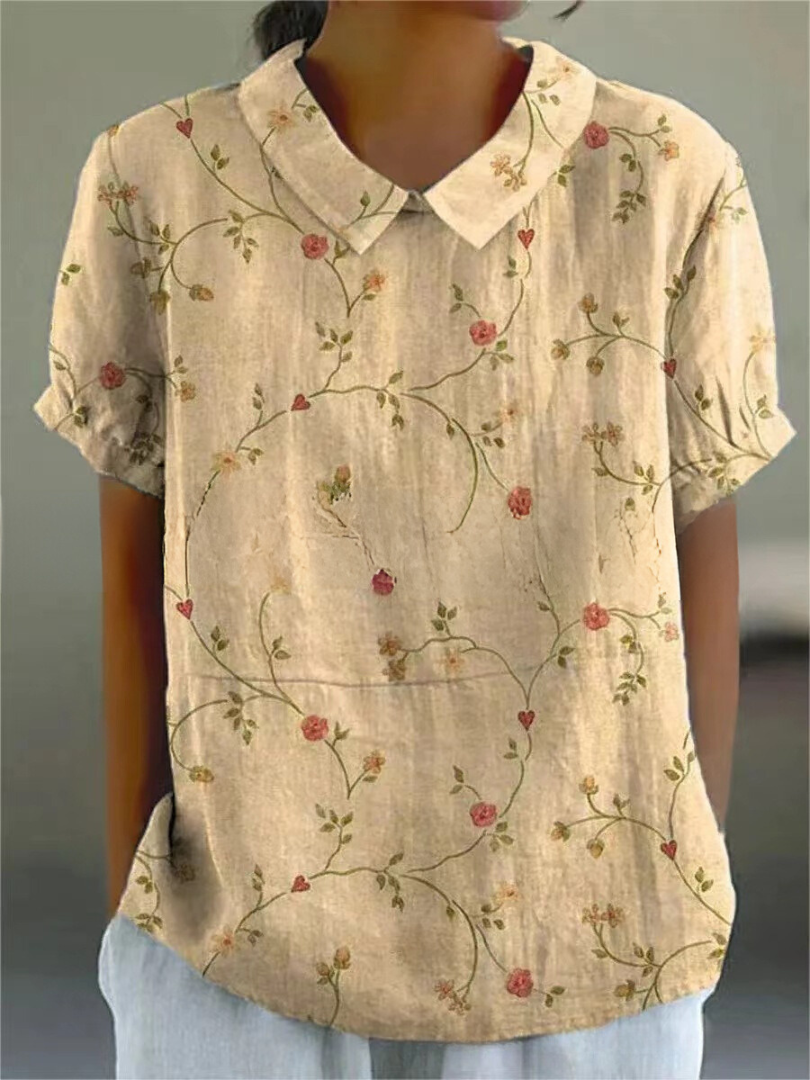 Dames Overhemd Bloemen Casual Stijl 5