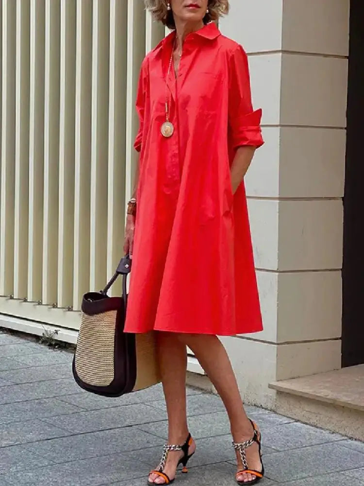 Dames Overhemdjurk Casual Stijl 1