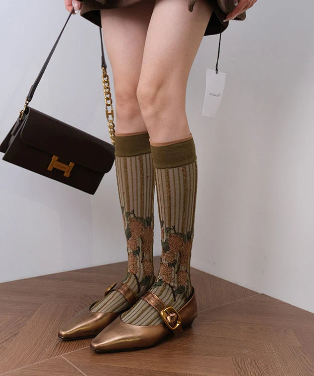 Dames Overkuit Sokken Jacquard Stijl 1