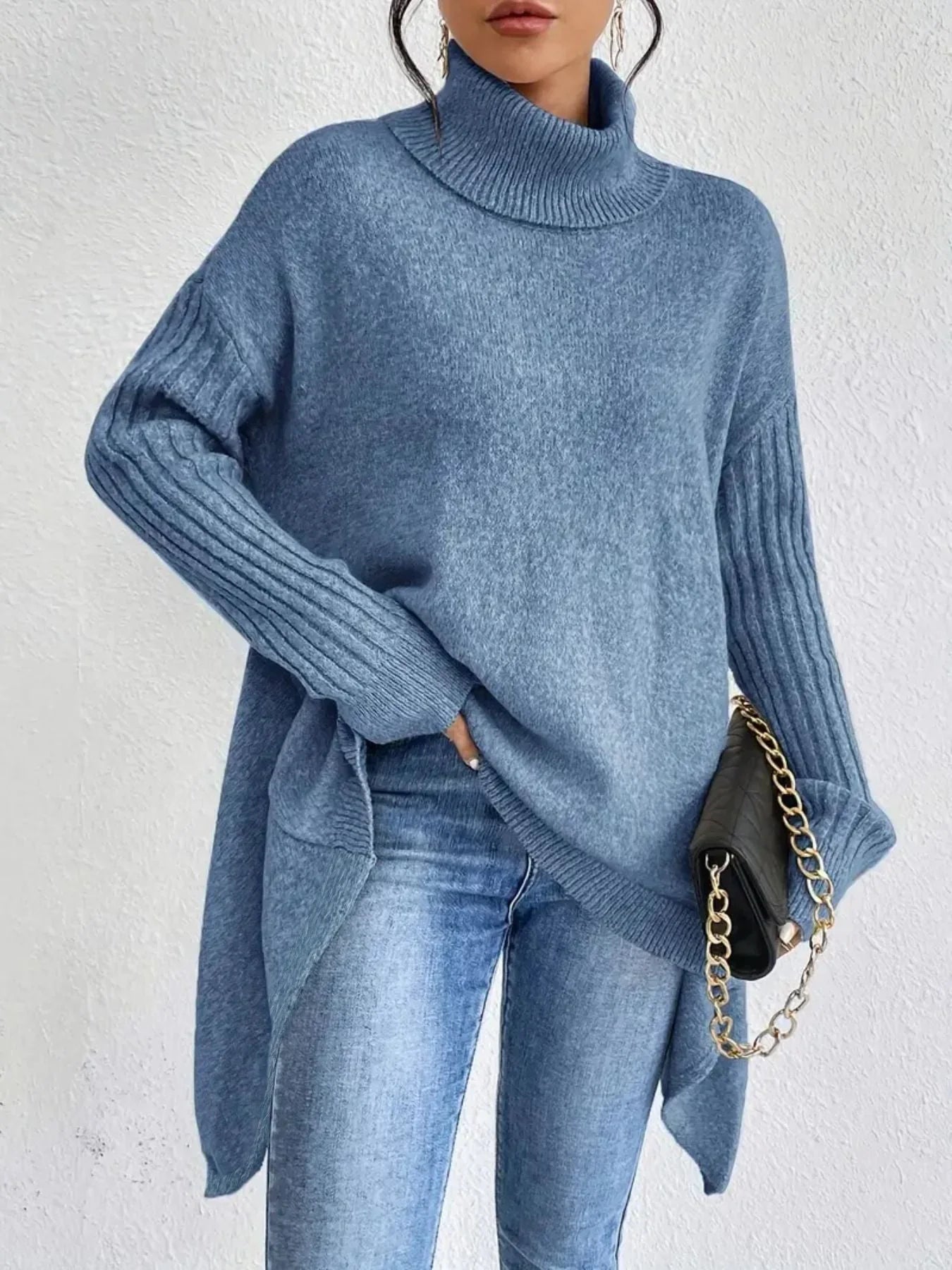 Dames Oversized Coltrui met Asymmetrische Zoom 3