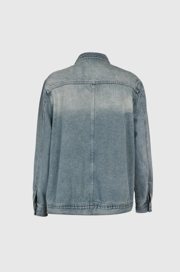 Dames Oversized Denim Jacket Asymmetrisch Design 6