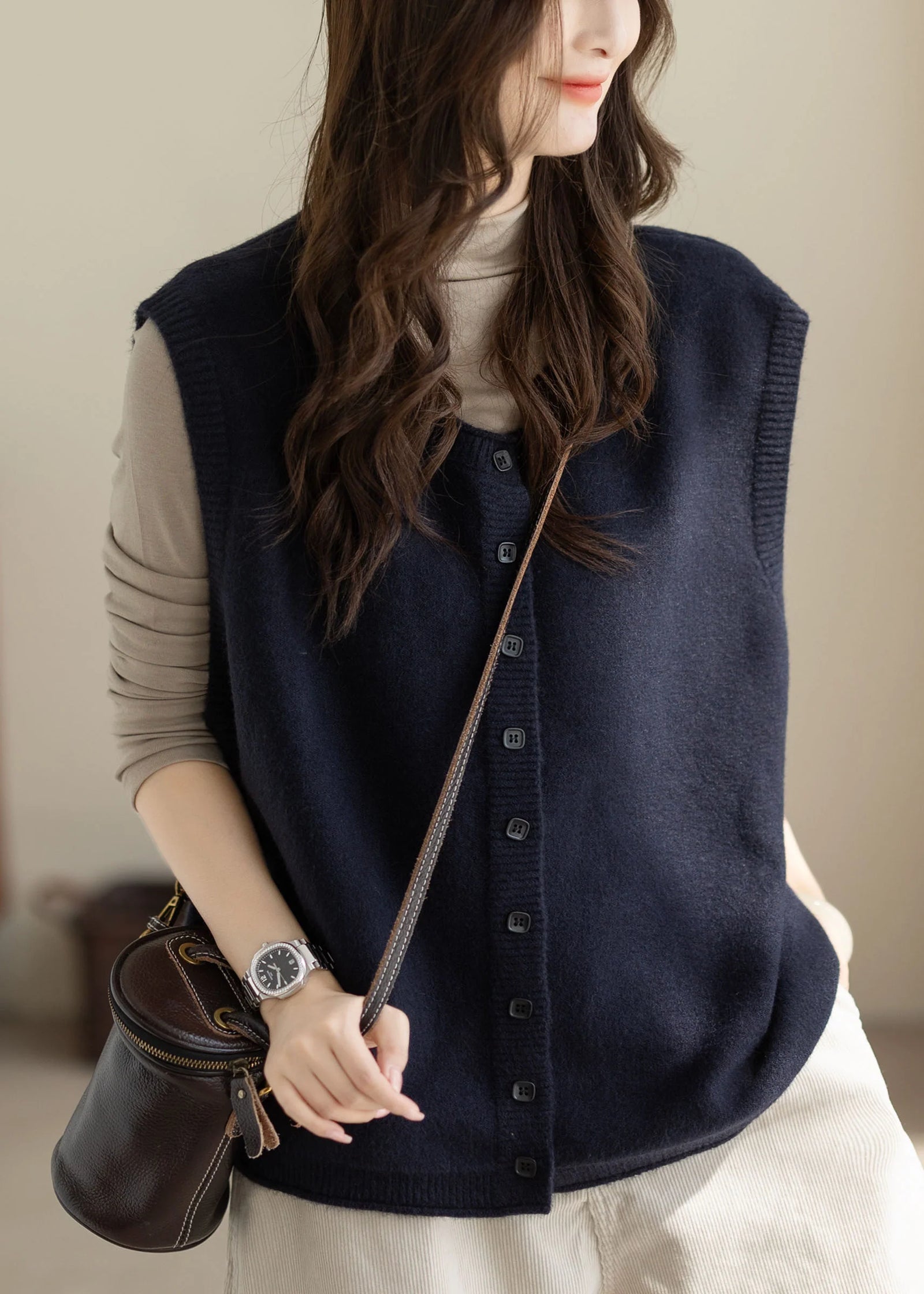 Dames Oversized Gebreid Vest Winterstijl 2