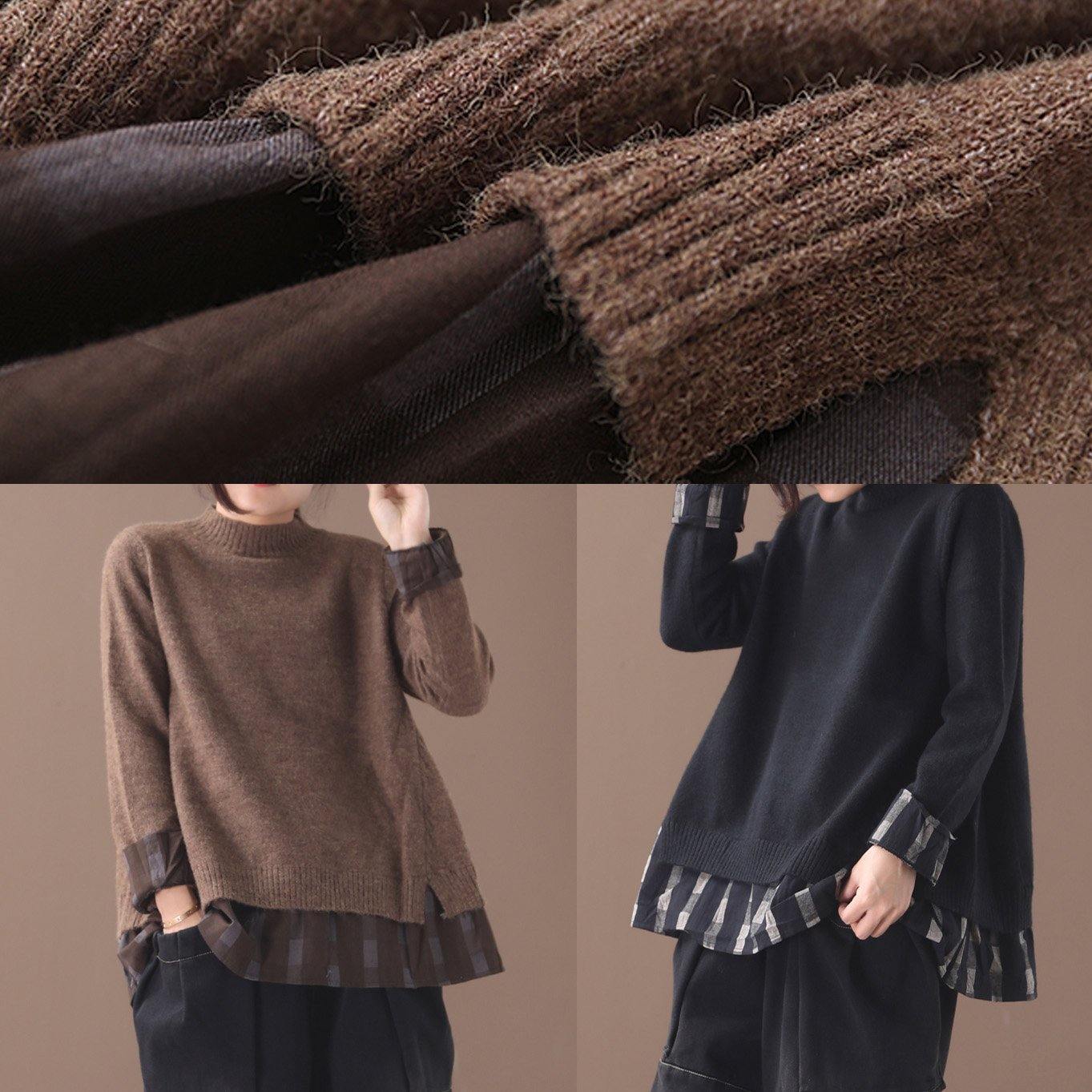 Dames Oversized Gebreide Blouse met O-hals 4