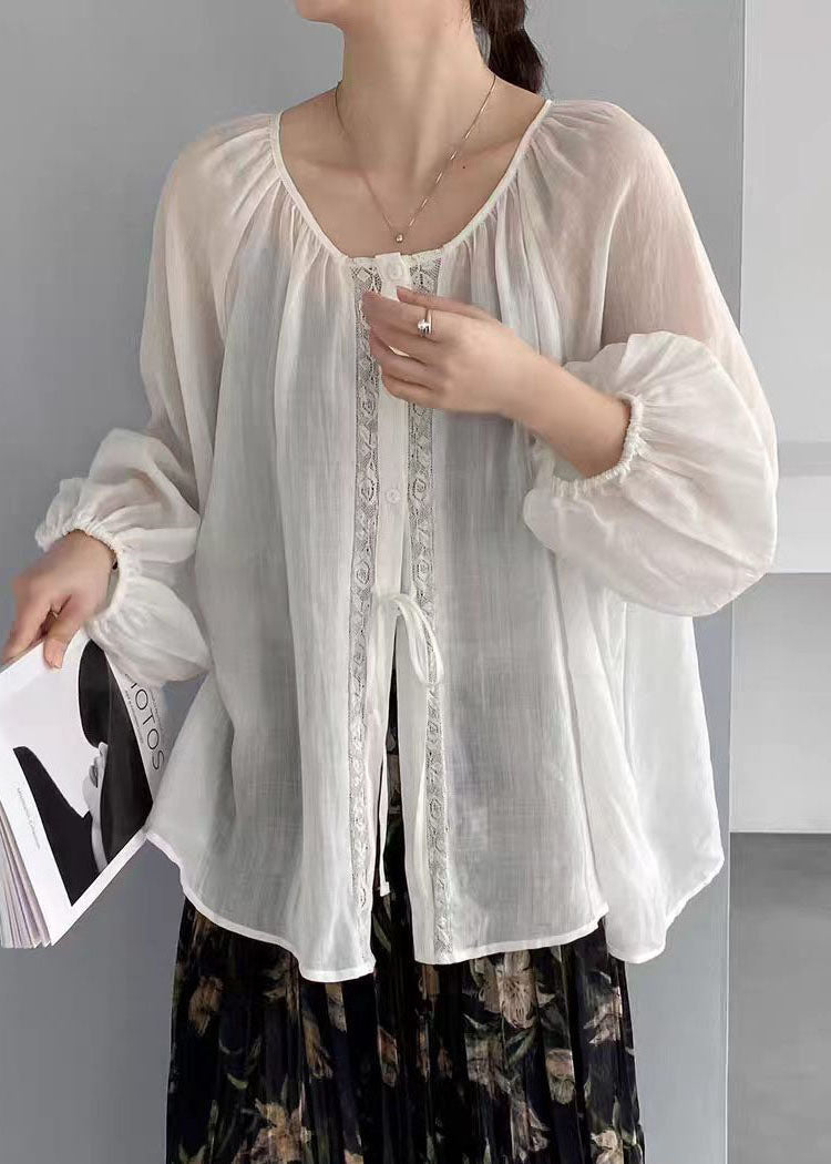 Dames Oversized Overhemd Met Veters Zomerse Stijl 2