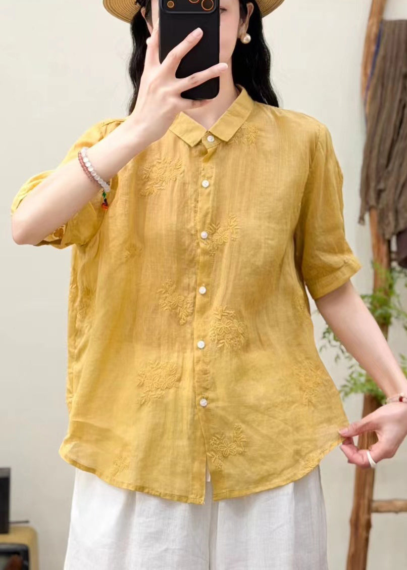 Dames Oversized Top Geborduurd voor Casual Zomerse Stijl 3