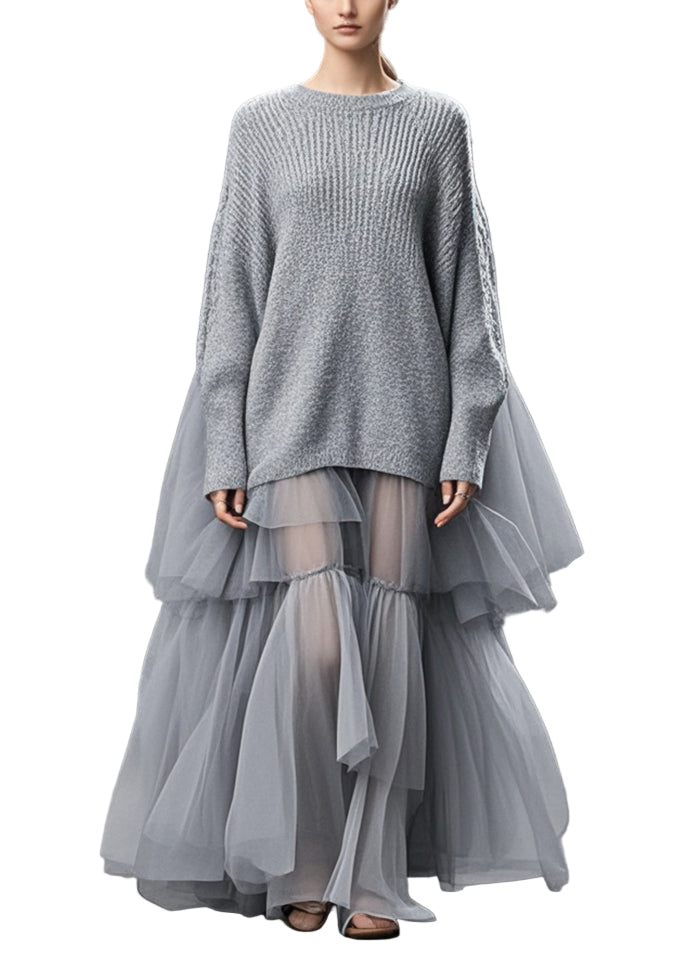 Dames Oversized Trui-Jurk met Patchwork Design 0