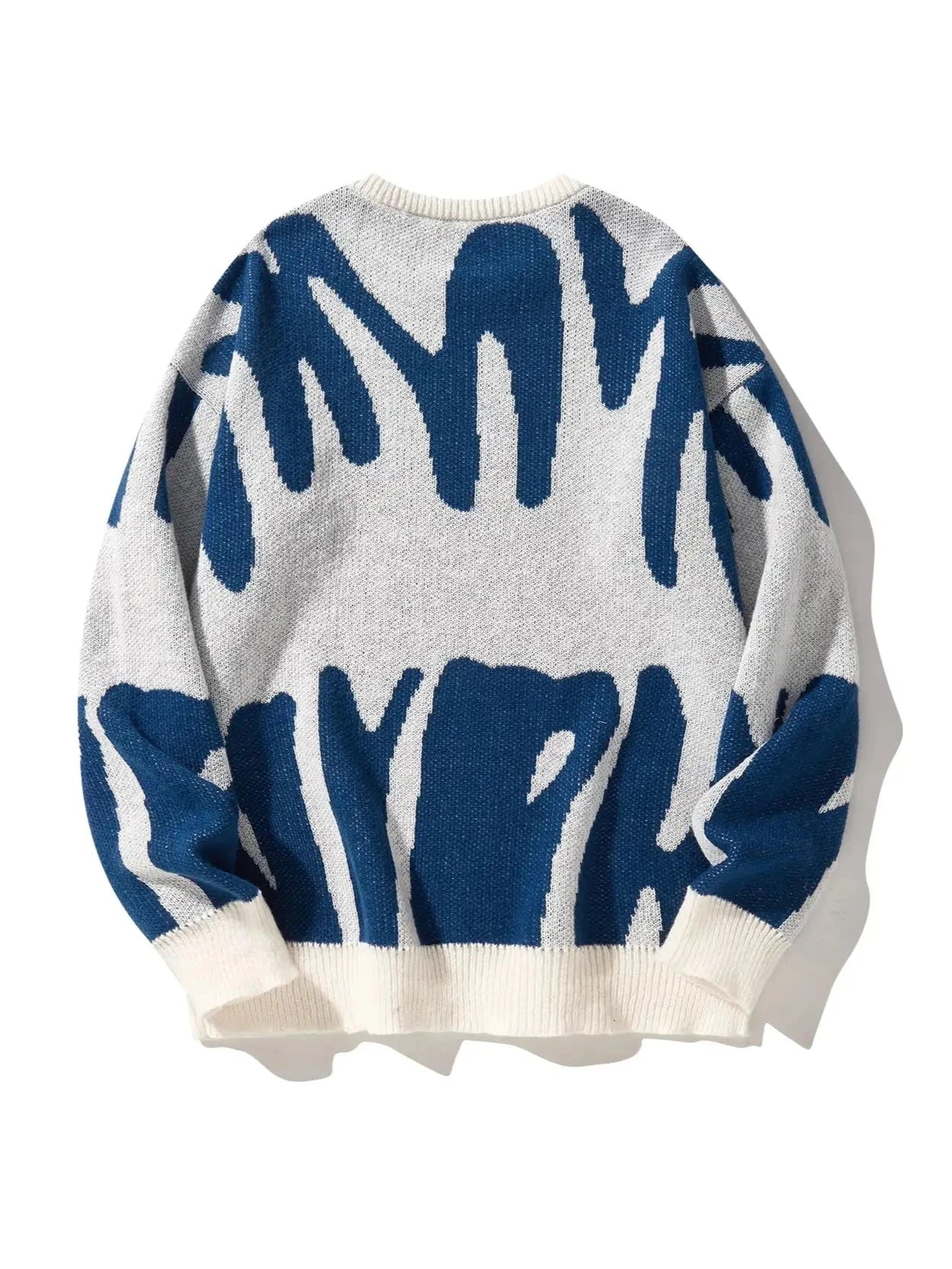 Dames Oversized Trui Met Abstract Patroon Casual Stylish 0