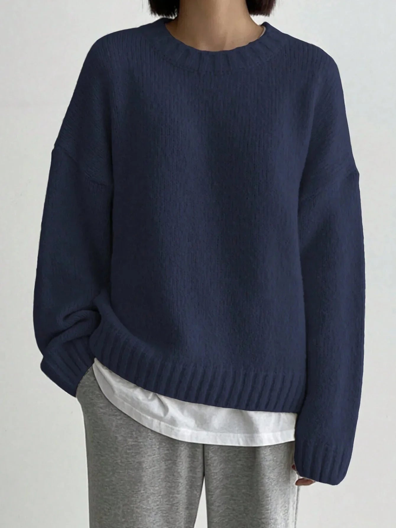 Dames Oversized Trui Ronde Hals Gebreid 4