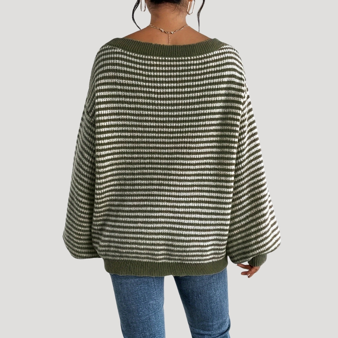 Dames Oversized Trui met Strepen voor Casual Stijl 6