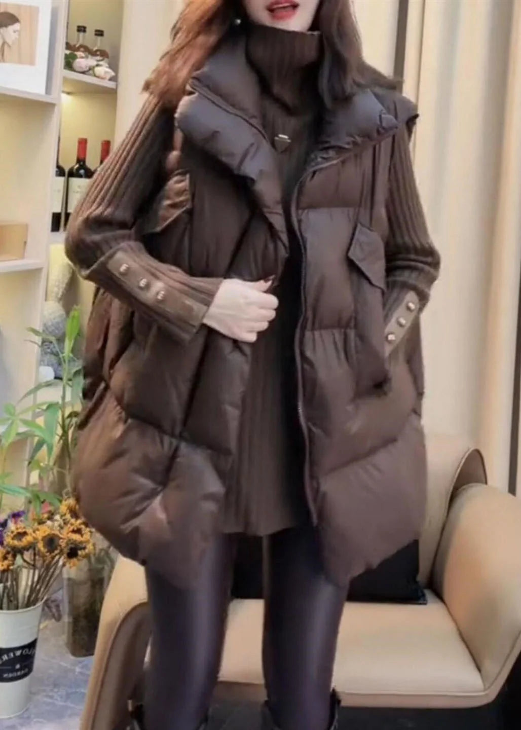Dames Oversized Wintervest Met Voering 0