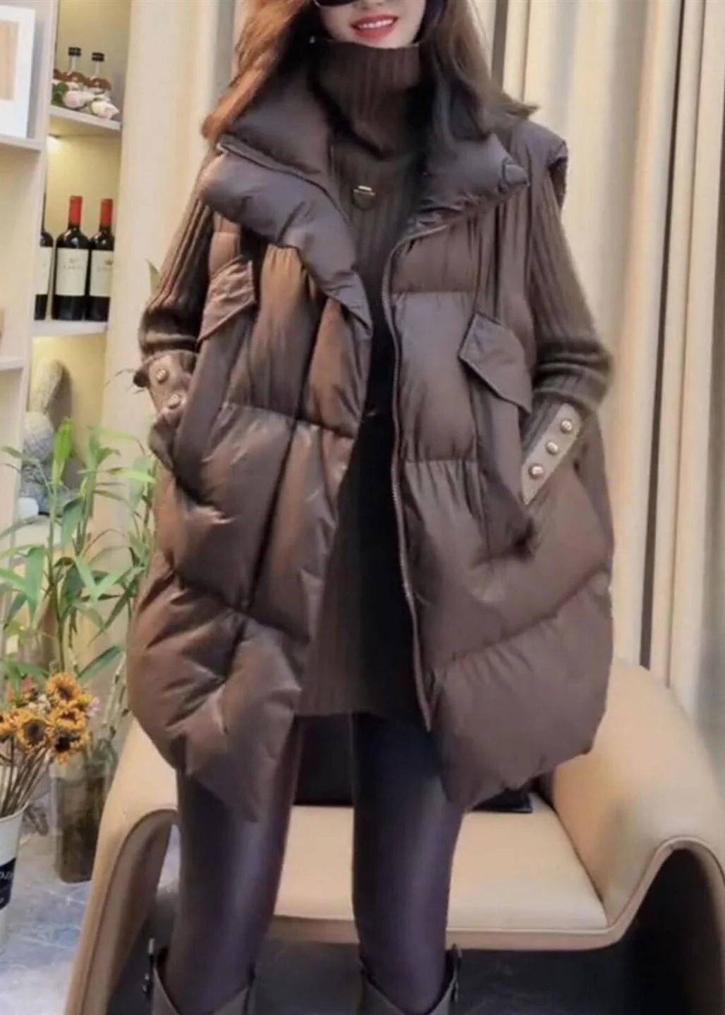 Dames Oversized Wintervest Met Voering 1