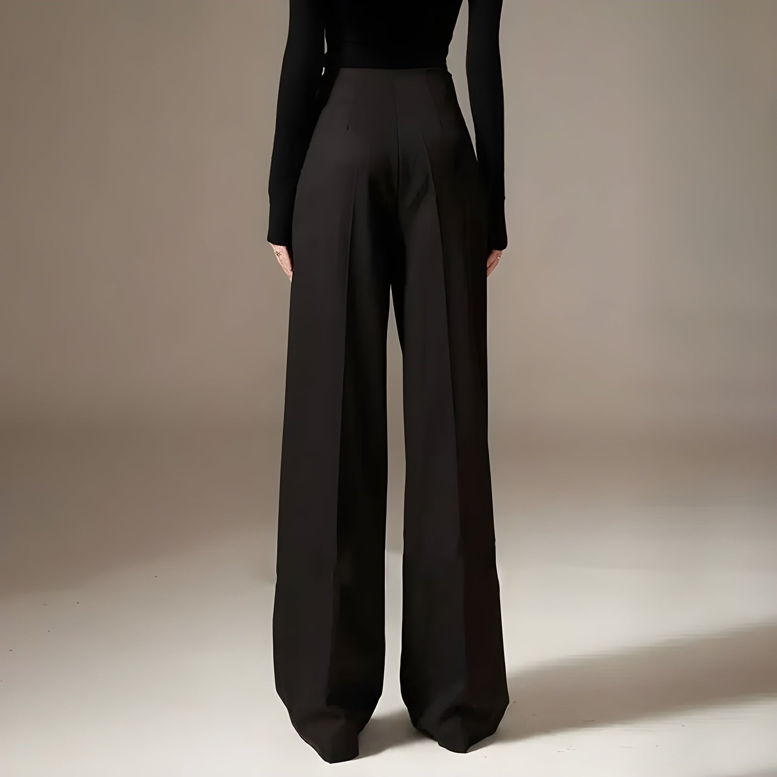 Dames Palazzo Broek Geplooid Met Hoge Taille en Wijde Pijpen 6