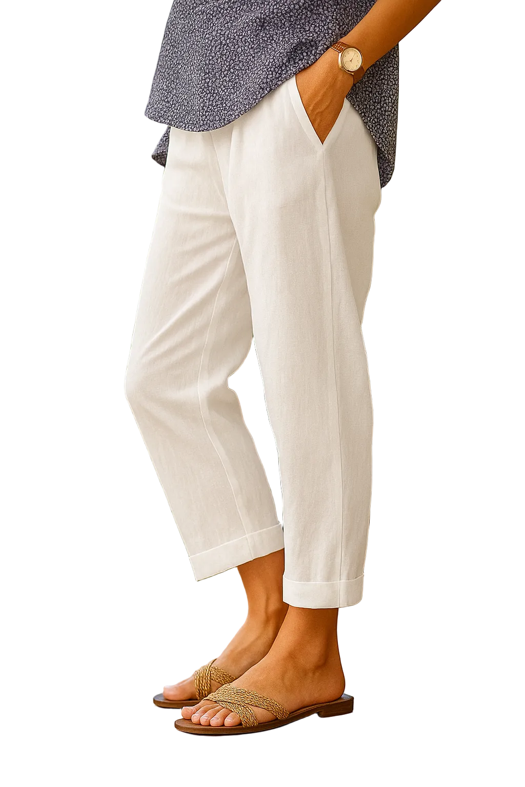 Dames Pantalon Comfortabele Pasvorm met Rechte Pijpen 0