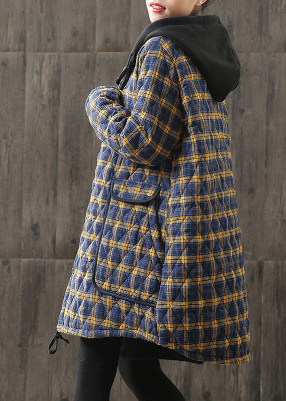 Dames Parka met Capuchon en Geruite Zakken 2