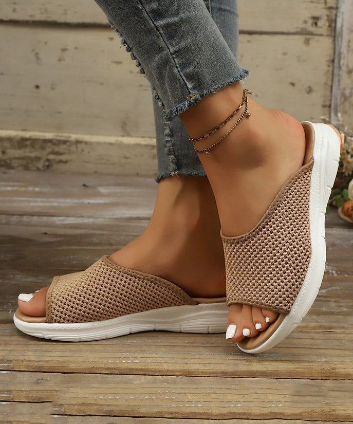 Dames Peep-Toe Slipsandalen Mesh 1