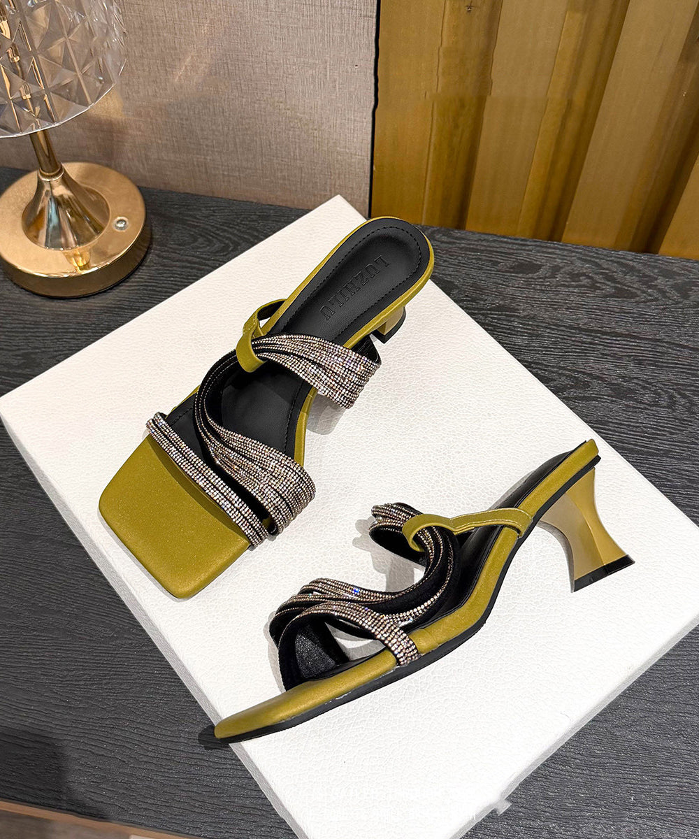 Dames Peep Toe Slippers met Hoge Hak Boho Stijl 1