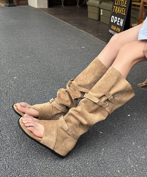 Dames Peeptoe Laarzen Wedge Stijlvol 4