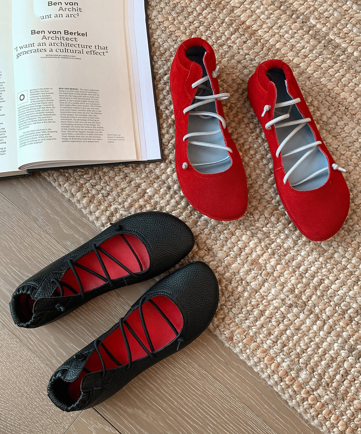 Dames Platte Gesplitste Voetschoenen met Kruisband 4