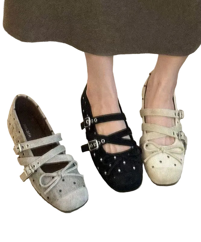 Dames Platte Schoenen Met Strik En Gesp 0