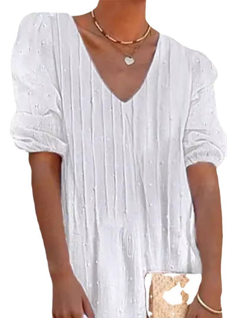 Dames Plus Size Jurk met V-hals en Kanten Details 4