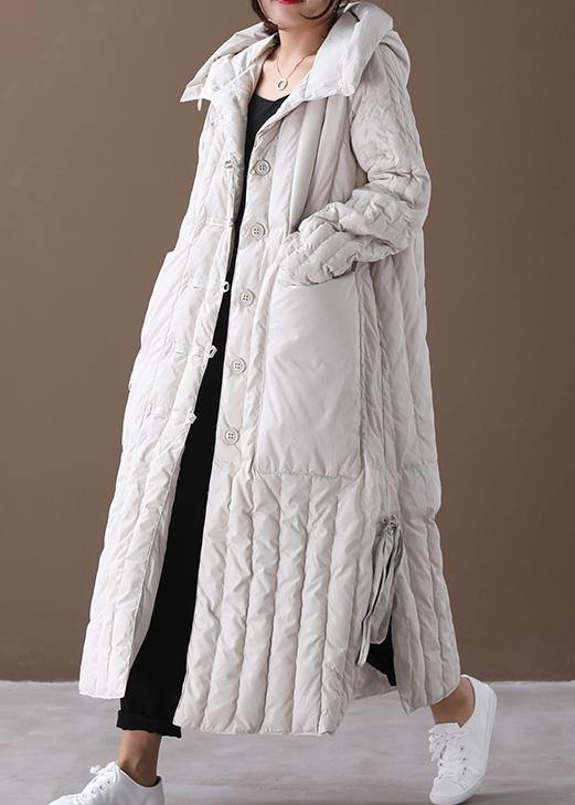 Dames Plus Size Winter Overjas met Kap en Grote Zak 0