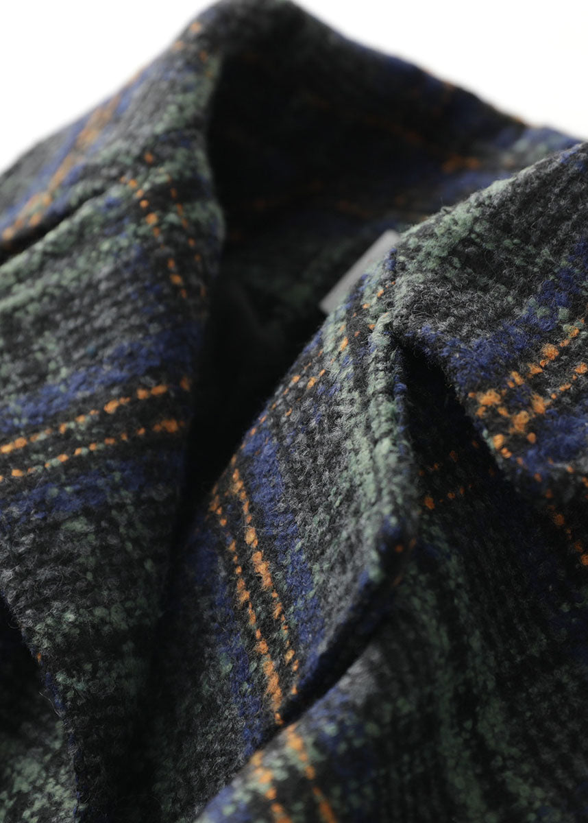 Dames Plus Size Wollen Jas met Peter Pan Kraag en Ruitpatroon 4