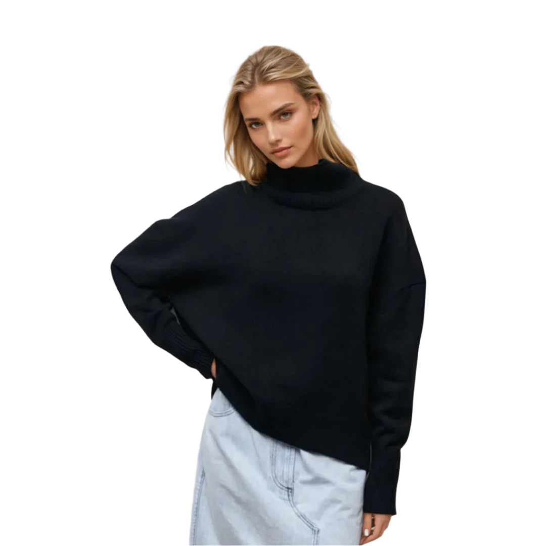 Dames Pullover Turtleneck Elegante Gebreide Stof 0