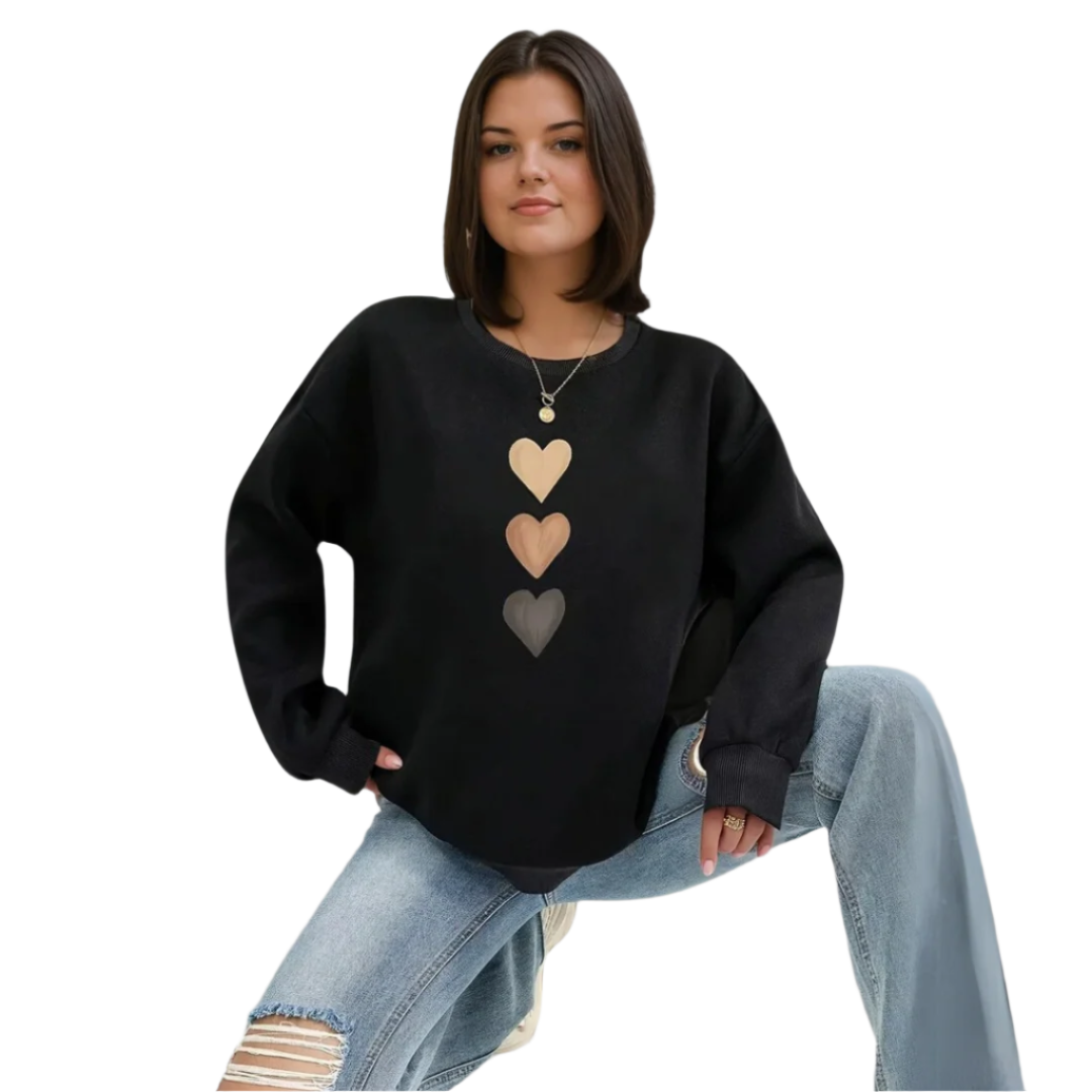Dames Pullover met Hart Gradient Casual Comfort 1