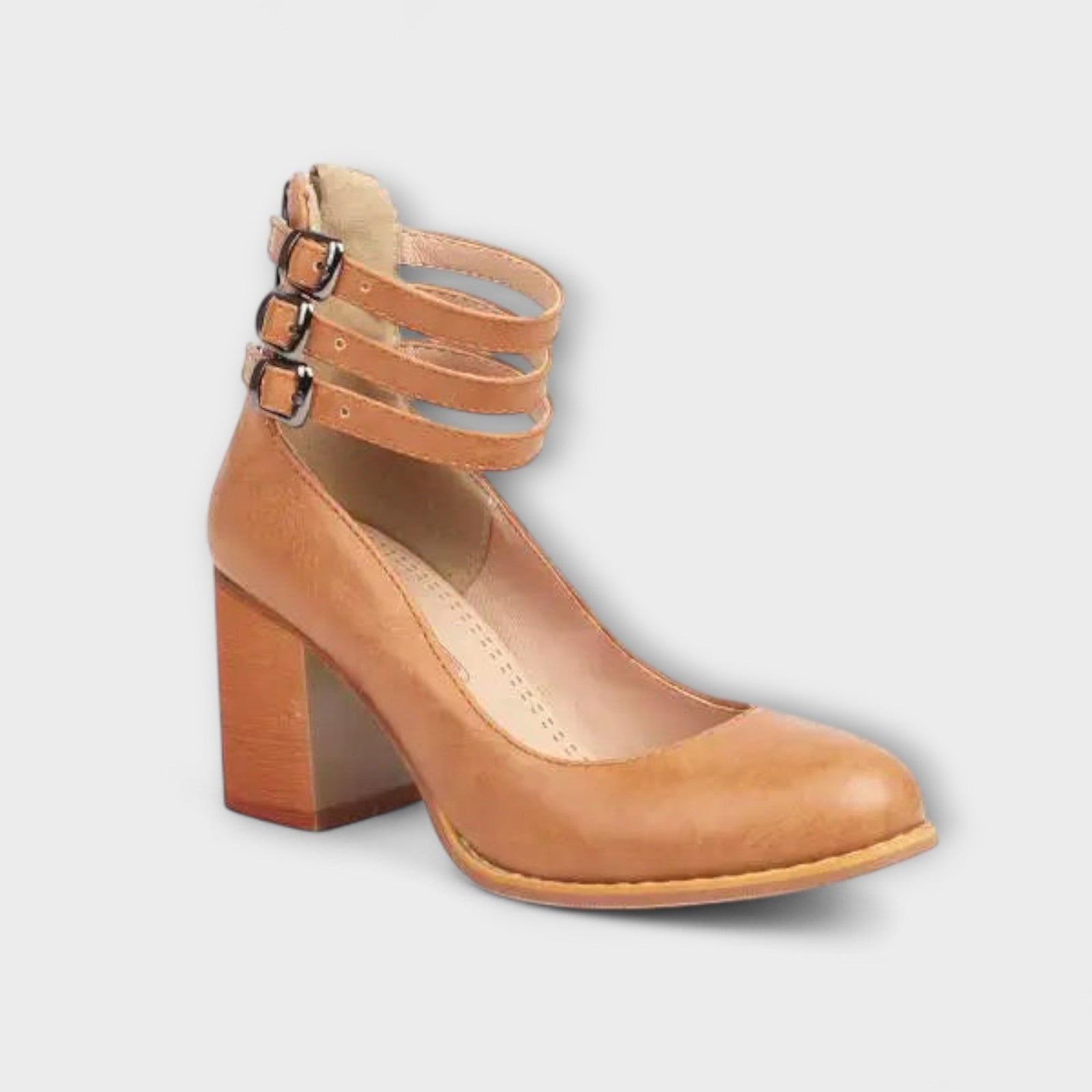Dames Pumps met Enkelbandjes en Blokhak 8