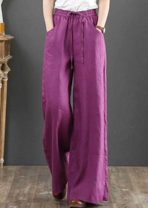 Dames Rechte Broek Met Tailleband En Zakken 4