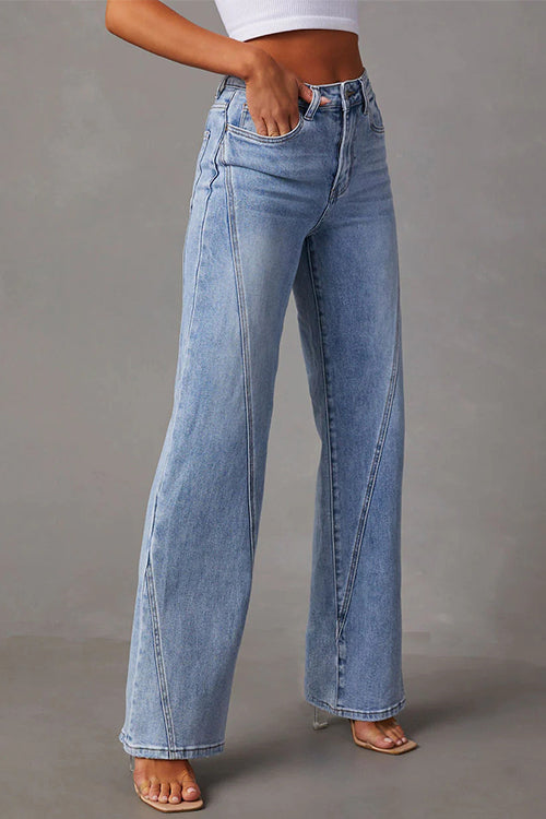 Dames Rechte Jeans met Gesplitste Pijpen 1